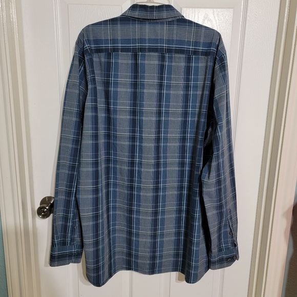 Apt. 9 Blue/White Plaid Button Up Shirt Long Sleeve Men's Size 2 XLT - Picture 2 of 8